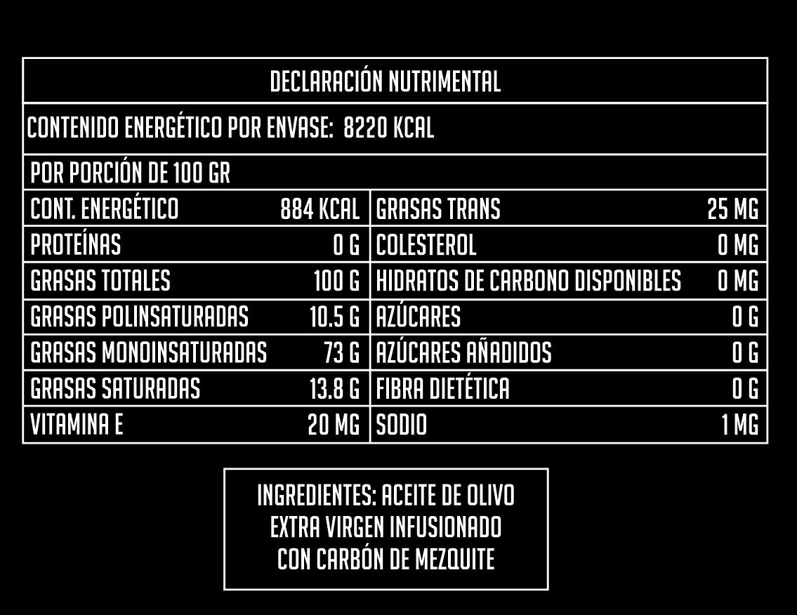 ACEITE DE OLIVA AHUMADO CON MEZQUITE 1 LITRO