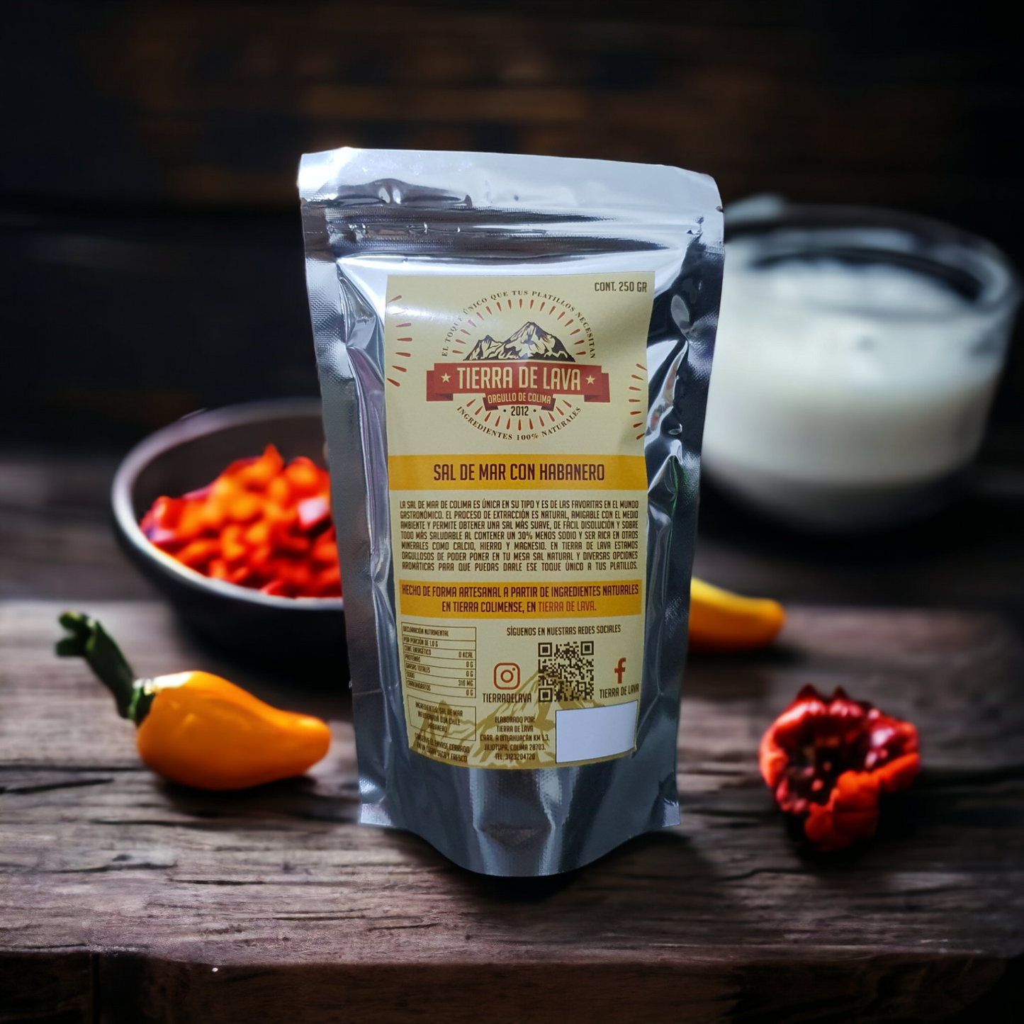 Sal de mar artesanal con habanero - 250 GR